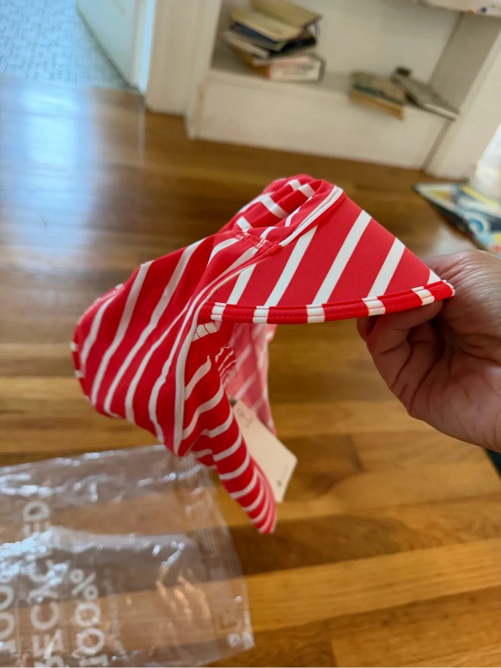 Boden Red and White Baby Sun Hat NWT